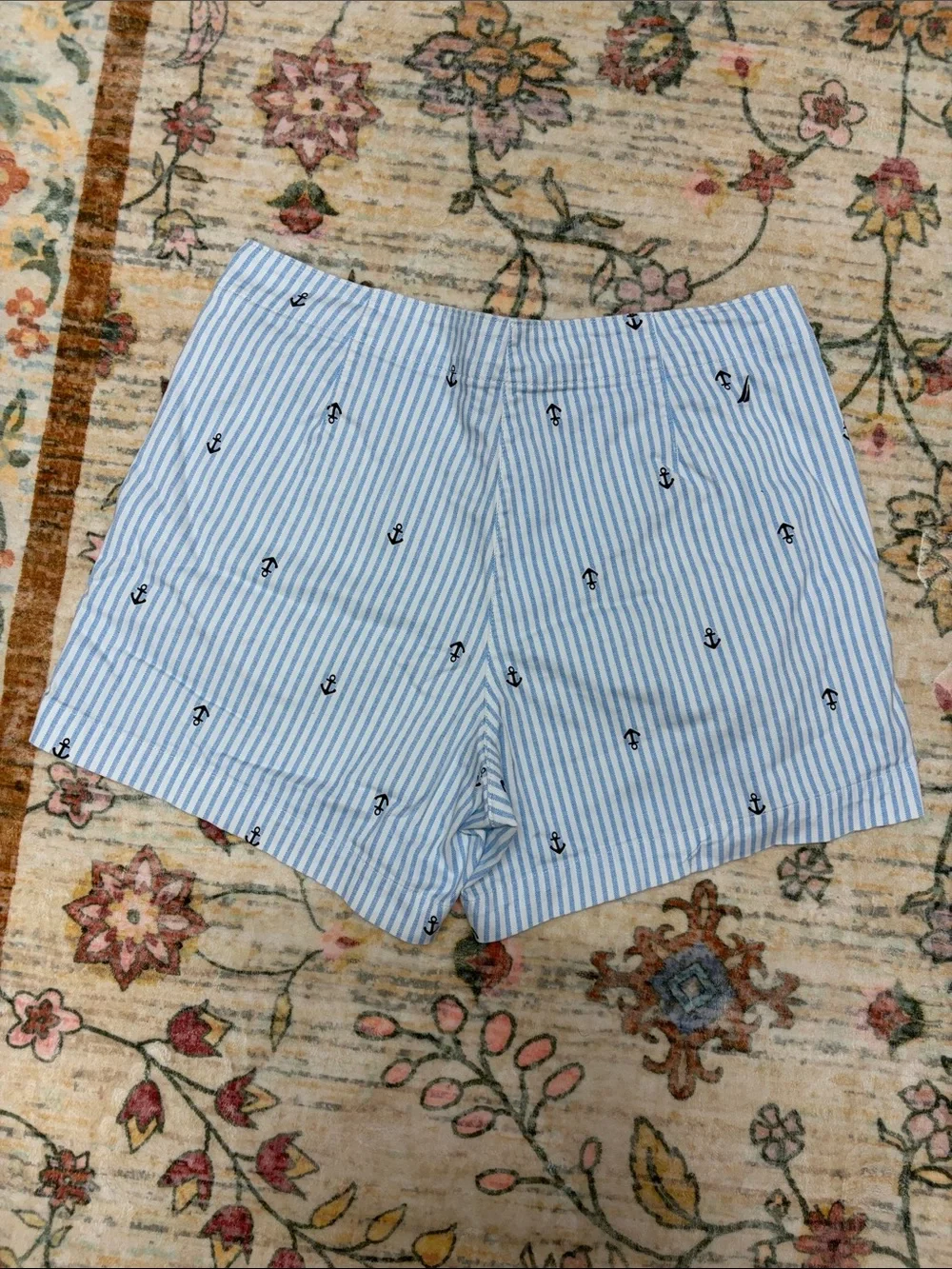 Nautica Striped Shorts with Anchor Motif Size 12